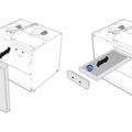 Illustrasjon av NIBE SAM-modul og filterplassering